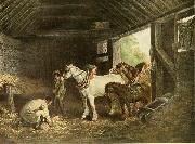 George Morland The inside of a stable Spain oil painting artist